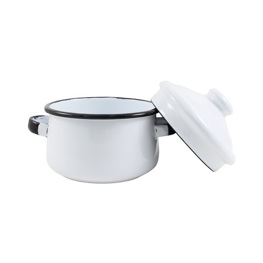 Mini Caçarola Esmaltada com Alça - nº 10 - Branca - 500 ml (EWEL)