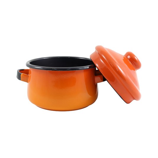 Mini Caçarola Esmaltada com Alça - nº 10 - Laranja - 500 ml (EWEL)