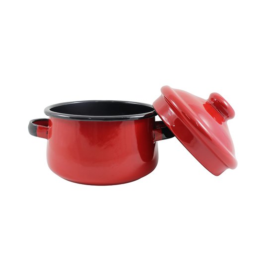 Mini Caçarola Esmaltada com Alça - nº 10 - Vermelha - 500 ml (EWEL)