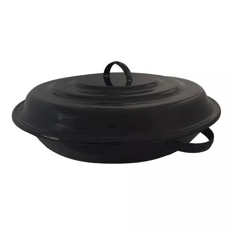 Paellera Esmaltada “COM TAMPA” Preto Chamuscado Nº 40 - EWEL
