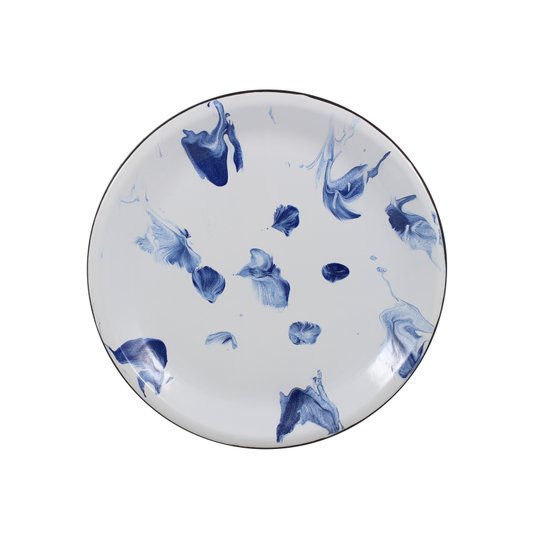 Prato Esmaltado Raso - nº 26 - Azul - 700 ml (EWEL Coleção Marmorizada)