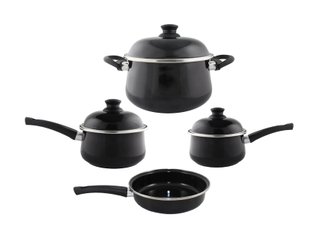 Conjunto de Panelas Esmaltadas – Bojuda – 04 pçs – Preto (EWEL)