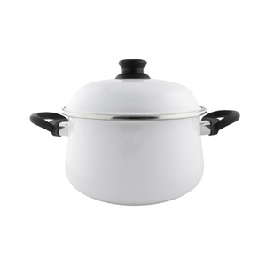 Caçarola Esmaltada com Alças - Bojuda Branca - EWEL