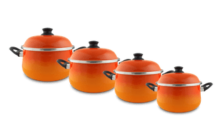 Jogo de Panelas Linha Mãe Ágata 4 peças - Laranja