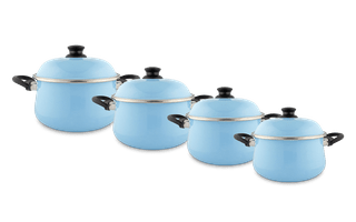 Jogo de Panelas Linha Mãe Ágata 4 peças - Azul Claro