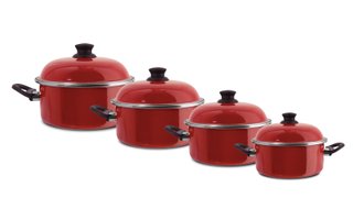 Jogo de Panelas Linha Ewel 4 peças - Vermelho