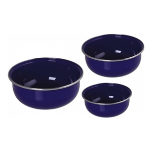 Conjunto de Tigela Esmaltadas – 03 pçs – Azul (EWEL)