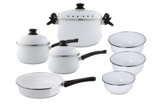 Kit Panelas Esmaltadas 7 peças - Branco