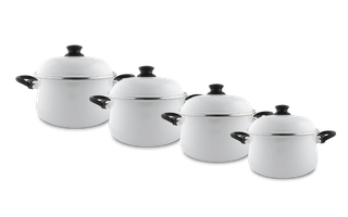 Jogo de Panelas Linha Mãe Ágata 4 peças - Branco