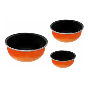 Conjunto de Tigela Esmaltadas – 03 pçs – Laranja (EWEL)