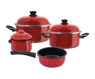 Jogo de Panelas Ewel 4 Peças - Vermelho Jogo de Panelas Ewel 4 Peças - Vermelho