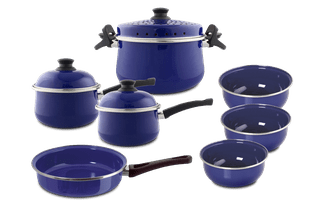 Kit Panelas Esmaltadas 7 peças - Azul