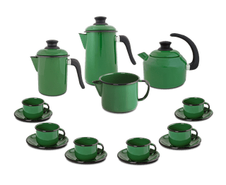 Kit Café Esmaltado 16 peças - Verde