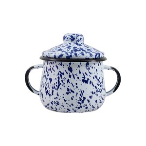 AÇUCAREIRO ESMALTADO - N° 8 - SALPICADO AZUL - 380 ml (EWEL)