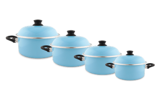 Jogo de Panelas Linha Ewel 4 peças - Azul Claro