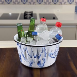 Champanheira Esmaltada - n° 26 - Azul (EWEL Coleção Marmorizada)