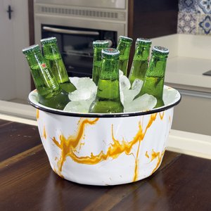 Champanheira Esmaltada - n° 26 - Laranja (EWEL Coleção Marmorizada)