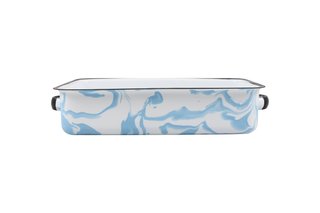 Bandeja Multiuso Retangular - Azul Claro - M (EWEL Coleção Marmorizada)