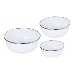 Conjunto de Tigela Esmaltadas – 03 pçs – Branco (EWEL)