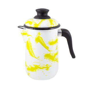 Bule para Café Esmaltado - nº 14 - Amarelo - 1500 ml (EWEL Coleção Marmorizada)