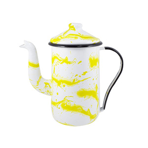 Bule para Café Esmaltado Tradicional - nº 14 - Amarelo - 1500 ml (EWEL Coleção Marmorizada)