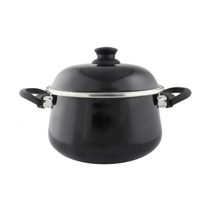 Caçarola Esmaltada com Alças - Bojuda Preta - EWEL