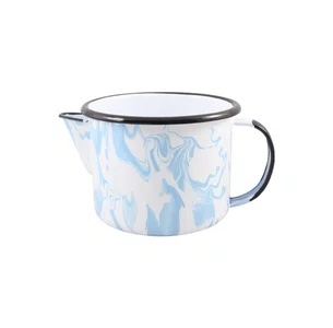 Caneca Esmaltada com Bico - nº 10 - Azul Claro - 600 ml (EWEL Coleção Marmorizada)