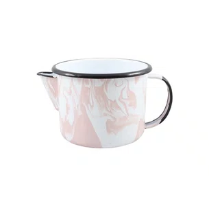 Caneca Esmaltada com Bico - nº 10 - Rosa Clara - 600 ml (EWEL Coleção Marmorizada)