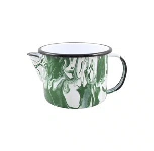 Caneca Esmaltada com Bico - nº 10 - Verde - 600 ml (EWEL Coleção Marmorizada)