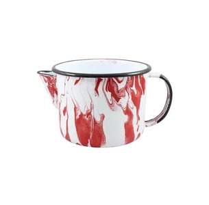 Caneca Esmaltada com Bico - nº 10 - Vermelho - 600 ml (EWEL Coleção Marmorizada)