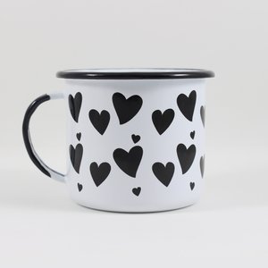 Caneca Esmaltada Coração Branca - EWEL