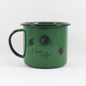 Caneca Esmaltada I Love Coffee Verde - EWEL