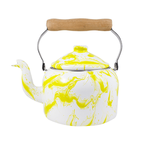 Chaleira Esmaltada Tradicional - nº 16 - Amarela - 1800 ml (EWEL Coleção Marmorizada)