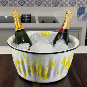 Champanheira Esmaltada - n° 34 - Amarelo (EWEL Coleção Marmorizada)