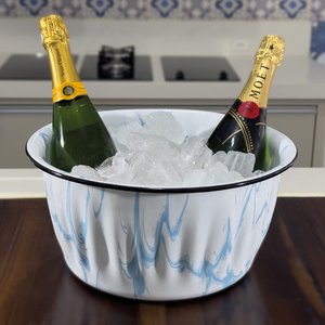 Champanheira Esmaltada - n° 34 - Azul Claro (EWEL Coleção Marmorizada)