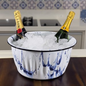 Champanheira Esmaltada - n° 34 - Azul (EWEL Coleção Marmorizada)