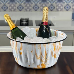 Champanheira Esmaltada - n° 34 - Laranja (EWEL Coleção Marmorizada)