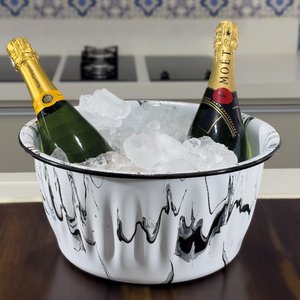 Champanheira Esmaltada - n° 34 - Preto (EWEL Coleção Marmorizada)