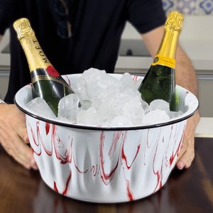 Champanheira Esmaltada - n° 34 - Vermelho (EWEL Coleção Marmorizada)