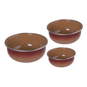 Conjunto de Tigela Esmaltadas – 03 pçs – Marrom (EWEL)