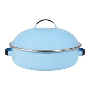 Fritadeira Multiuso Esmaltada “COM TAMPA” - nº 26 - Azul Claro - 4000 ml (EWEL)