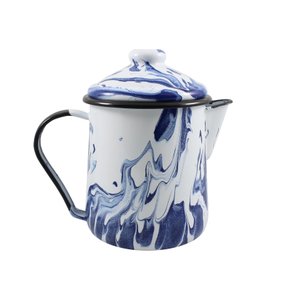 Leiteira Esmaltada Tradicional - nº 12 - Azul - 1000 ml (EWEL Coleção Marmorizada)