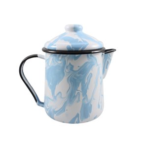 Leiteira Esmaltada Tradicional - nº 12 - Azul Claro - 1000 ml (EWEL Coleção Marmorizada)