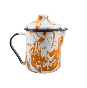 Leiteira Esmaltada Tradicional - nº 12 - Laranja - 1000 ml (EWEL Coleção Marmorizada)