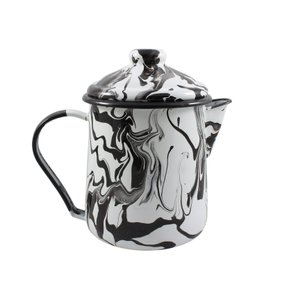 Leiteira Esmaltada Tradicional - nº 12 - Preta - 1000 ml (EWEL Coleção Marmorizada)