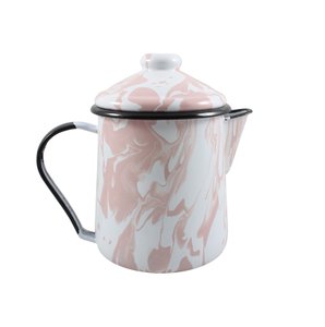 Leiteira Esmaltada Tradicional - nº 12 - Rosa Clara - 1000 ml (EWEL Coleção Marmorizada)