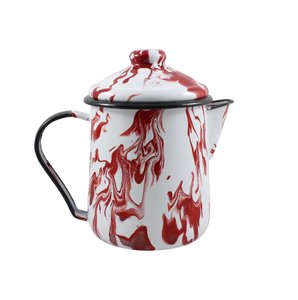 Leiteira Esmaltada Tradicional - nº 12 - Vermelha - 1000 ml (EWEL Coleção Marmorizada)