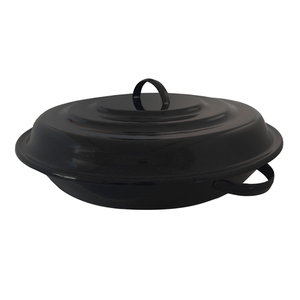 Paellera Esmaltada “COM TAMPA” Preto Chamuscado - EWEL