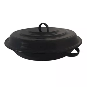 Paellera Esmaltada “COM TAMPA” Preto Chamuscado Nº 52 - EWEL