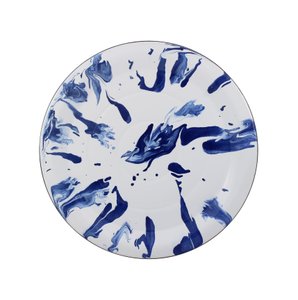 Prato Esmaltado para bolo  - nº 32 - Azul - 700 ml (EWEL Coleção Marmorizada)